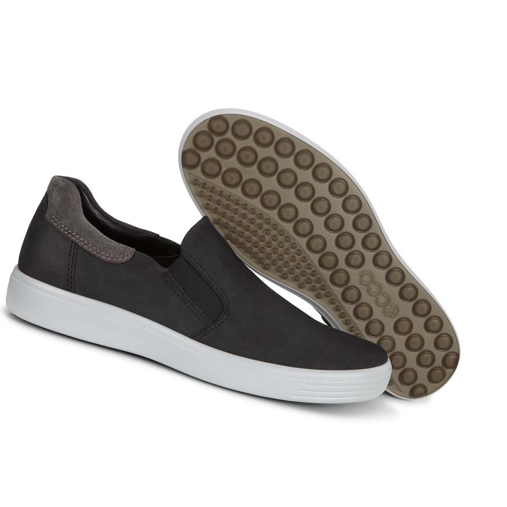 Férfi Ecco Soft 7 Slip-on Alkalmi Cipő Fekete | HU 480QMA